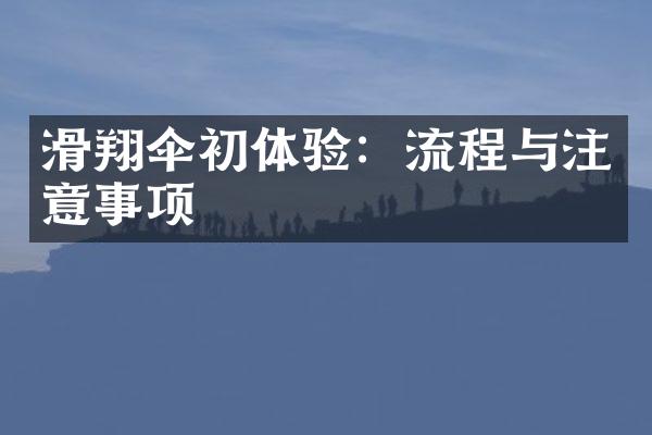滑翔伞初体验：流程与注意事项