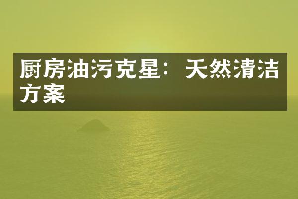 厨房油污克星：天然清洁方案