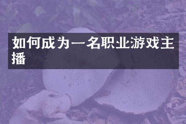 如何成为一名职业游戏主播