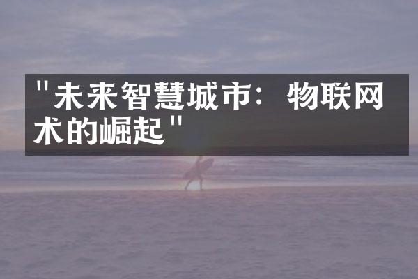 "未来智慧城市：物联网技术的崛起"