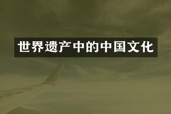 世界遗产中的中国文化