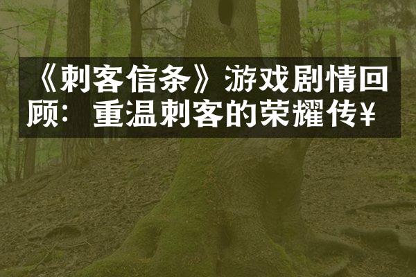 《刺客信条》游戏剧情回顾：重温刺客的荣耀传奇