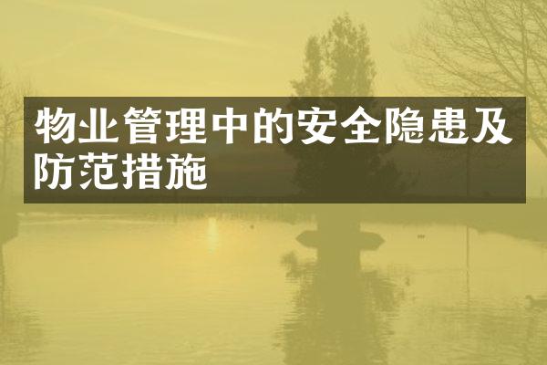 物业管理中的安全隐患及防范措施