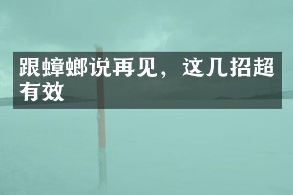 跟蟑螂说再见，这几招超有效