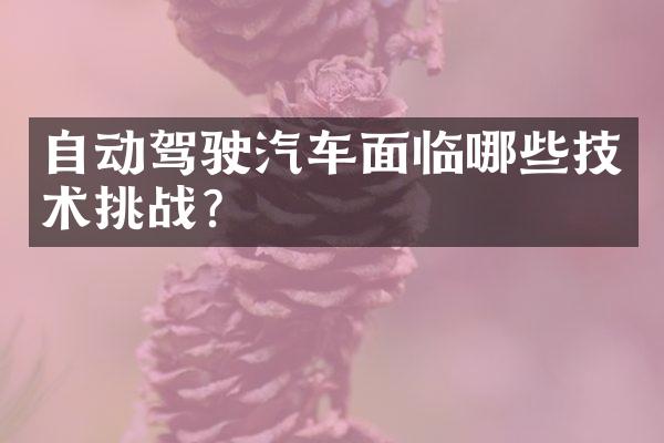 自动驾驶汽车面临哪些技术挑战？