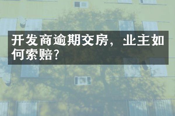 开发商逾期交房，业主如何索赔？