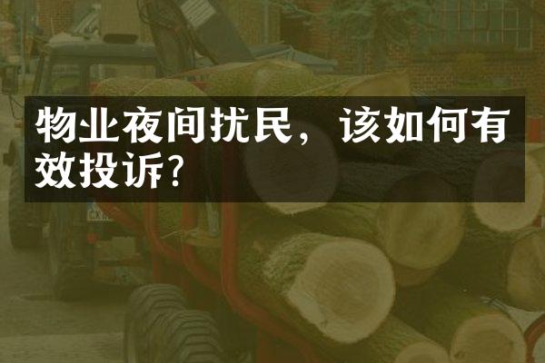 物业夜间扰民，该如何有效投诉？
