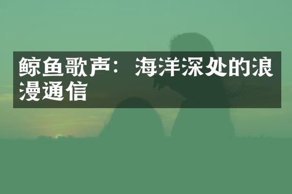 鲸鱼歌声：海洋深处的浪漫通信