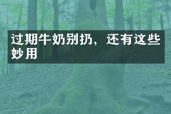 过期牛奶别扔，还有这些妙用