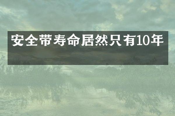 安全带寿命居然只有10年？