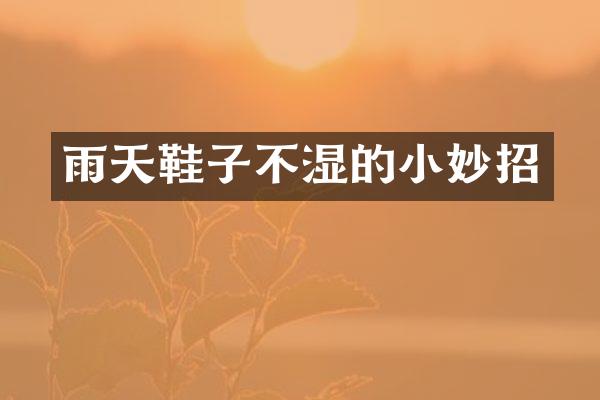 雨天鞋子不湿的小妙招
