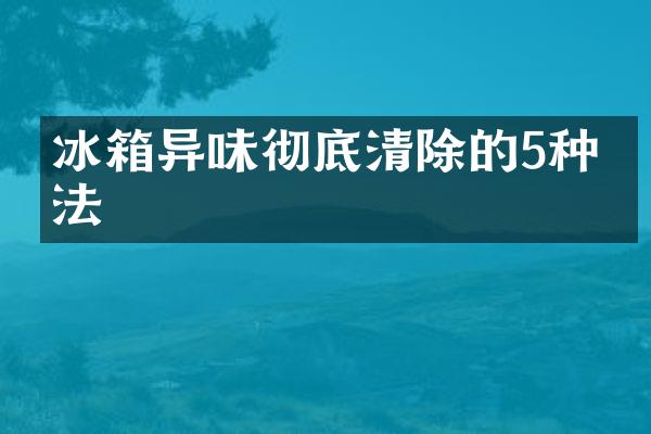 冰箱异味彻底清除的5种方法