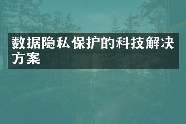 数据隐私保护的科技解决方案