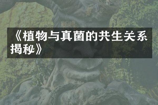 《植物与真菌的共生关系揭秘》