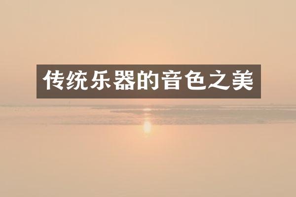 传统乐器的音美