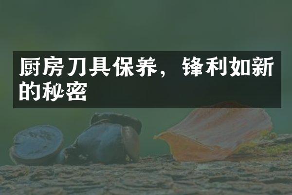 厨房刀具保养，锋利如新的秘密