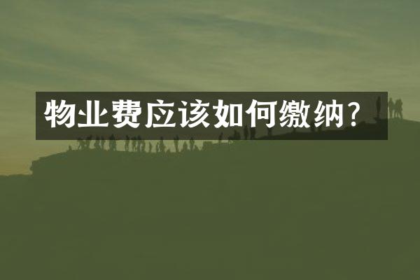 物业费应该如何缴纳？