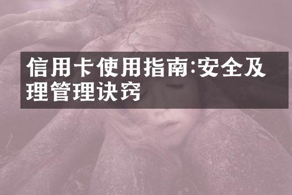 信用卡使用指南:安全及合理管理诀窍