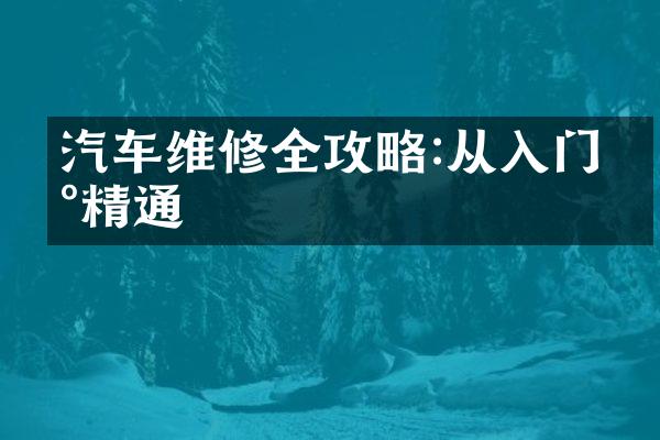 汽车维修全攻略:从入门到精通
