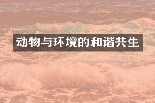 动物与环境的和谐共生