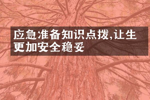 应急准备知识点拨,让生活更加安全稳妥