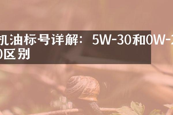 机油标号详解：5W-30和0W-20区别