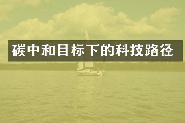 碳中和目标下的科技路径