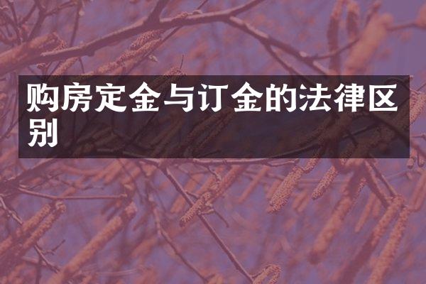 购房定金与订金的法律区别