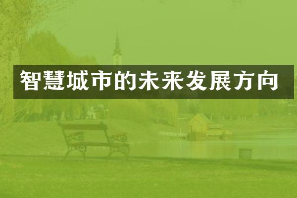智慧城市的未来发展方向