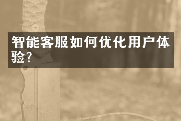 智能客服如何优化用户体验？