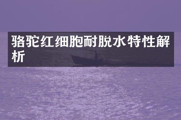 骆驼红细胞耐脱水特性解析