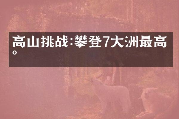 高山挑战:攀登7大洲最高峰