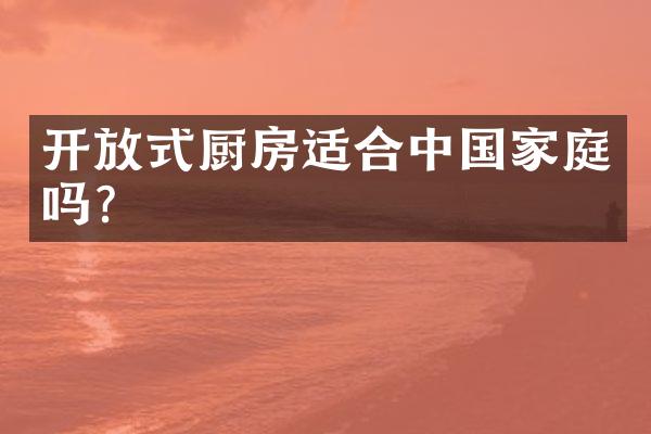 开放式厨房适合中国家庭吗？