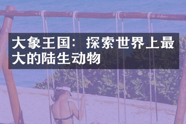 大象王国：探索世界上最大的陆生动物