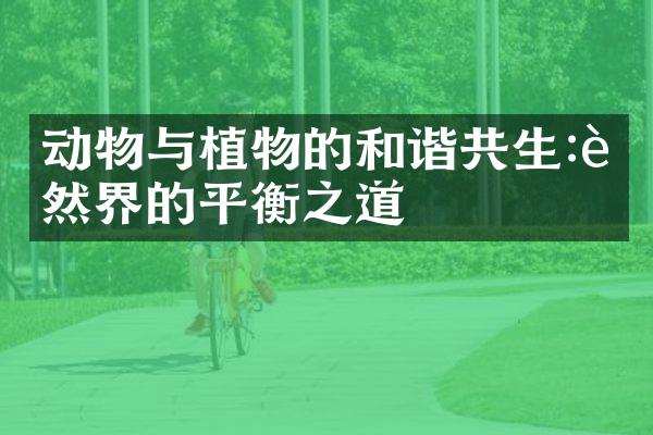 动物与植物的和谐共生:自然界的平衡之道