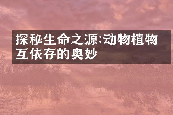 探秘生命之源:动物植物相互依存的奥妙