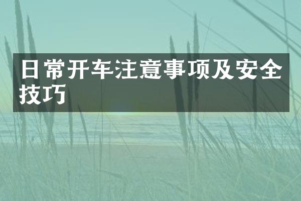 日常开车注意事项及安全技巧