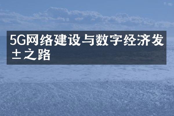 5G网络建设与数字经济发展之路