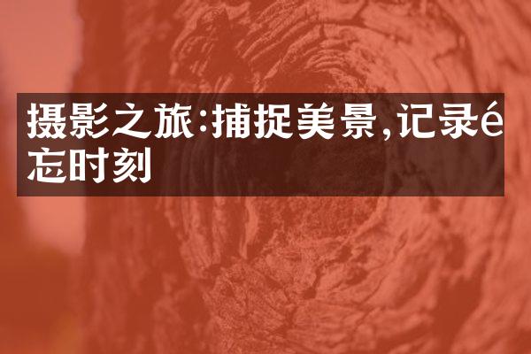 摄影之旅:捕捉美景,记录难忘时刻