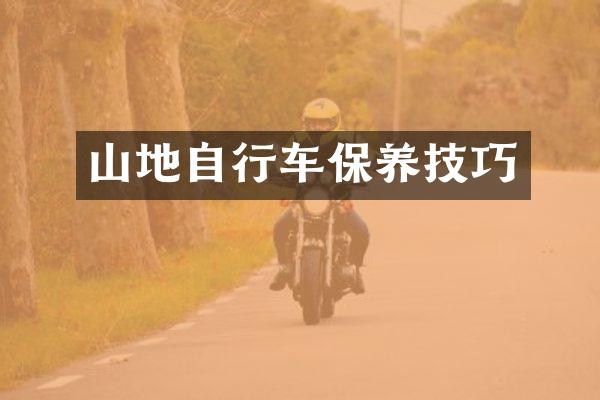 山地自行车保养技巧