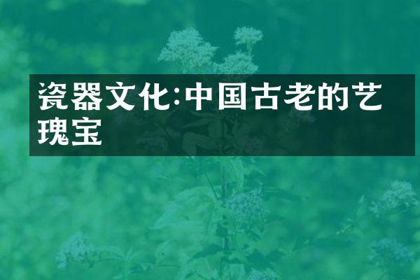 瓷器文化:中国古老的艺术瑰宝