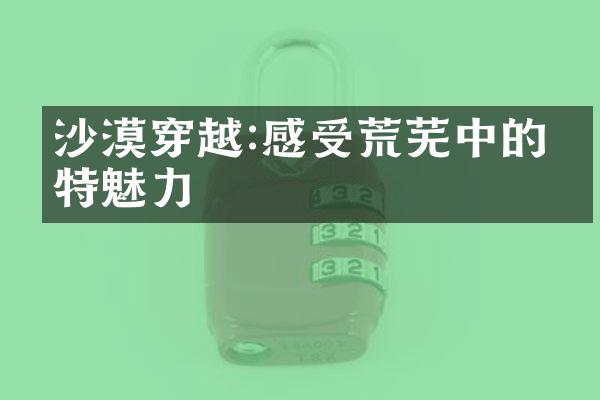 沙漠穿越:感受荒芜中的独特魅力