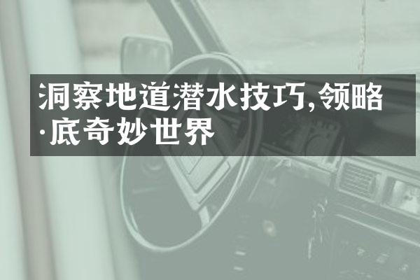 洞察地道潜水技巧,领略海底奇妙世界