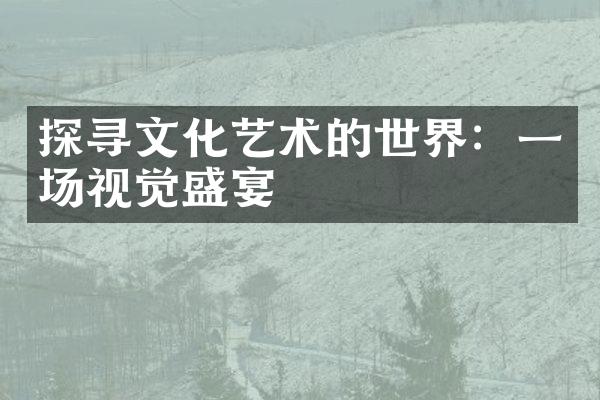 探寻文化艺术的世界：一场视觉盛宴