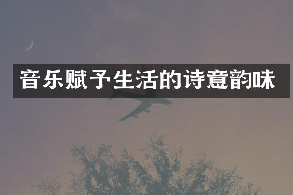 音乐赋予生活的诗意韵味