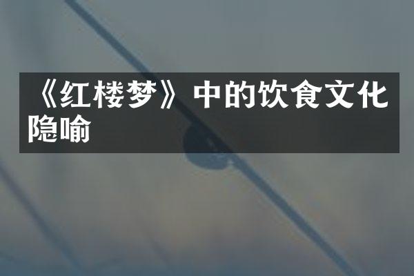 《红楼梦》中的饮食文化隐喻