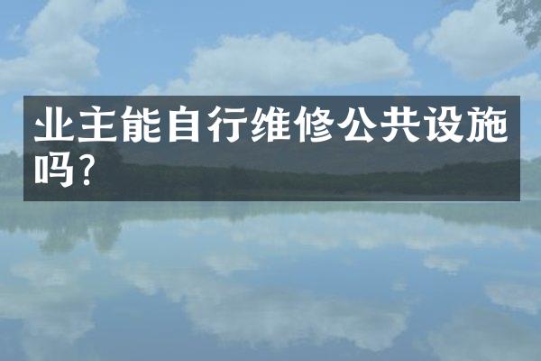 业主能自行维修公共设施吗？