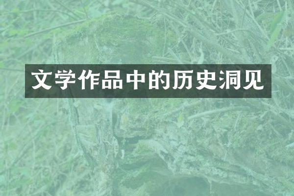 文学作品中的历史洞见