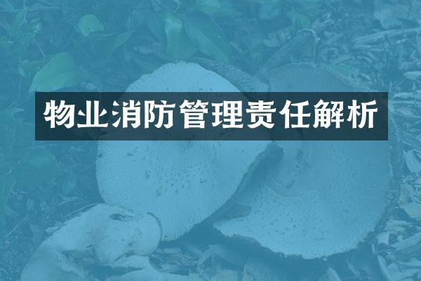 物业消防管理责任解析