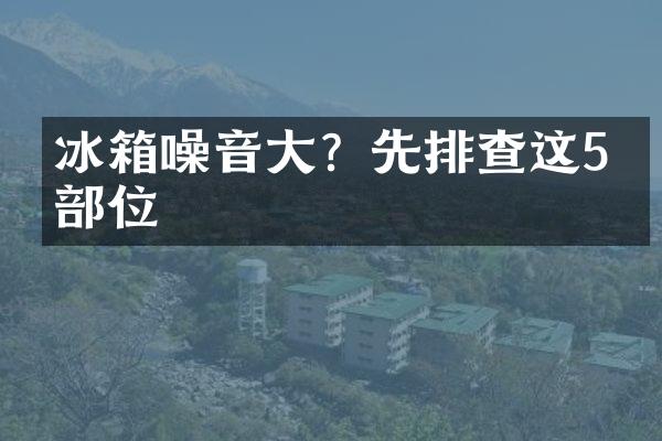 冰箱噪音大？先排查这5个部位